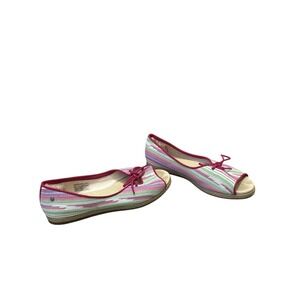 UGG‎ Marleigh Serape Striped Espadrille Flats - Peep Toe, US 7.5